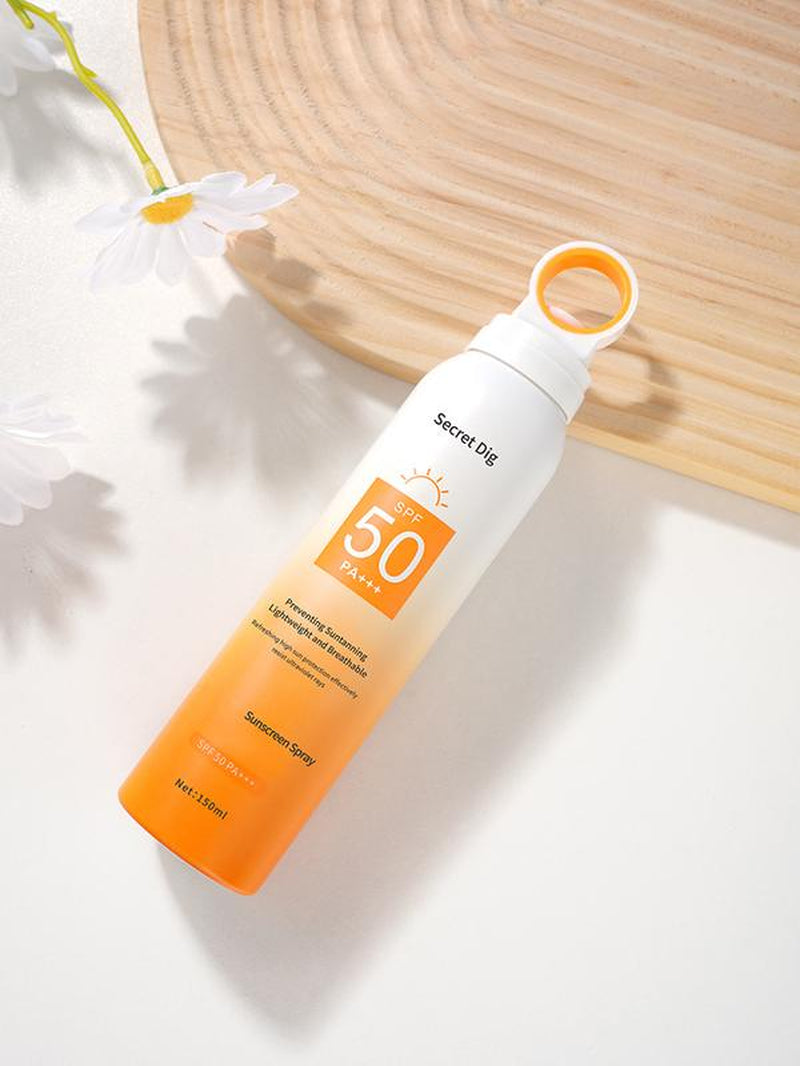 Secret Dig Sunscreen Spray SPF 50 PA+++ Small Aperture Mist for Even Coverage Lightweight & Breathable High UV Protection Prevents Sunburn Skin Care