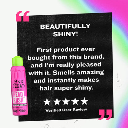 Bed Head by  Headrush Shine Spray – Lightweight Shine Spray for Smooth, Glossy Hair – 200 Ml