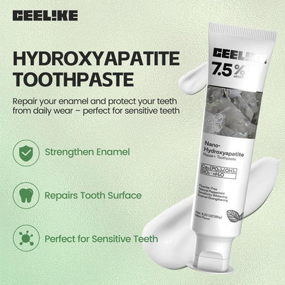 CEELIKE Fluoride-Free Hydroxyapatite Toothpaste (3-Pack) | Enamel Repair & Fresh Breath | Gentle Mint | Total 12.69 Oz #Springtok