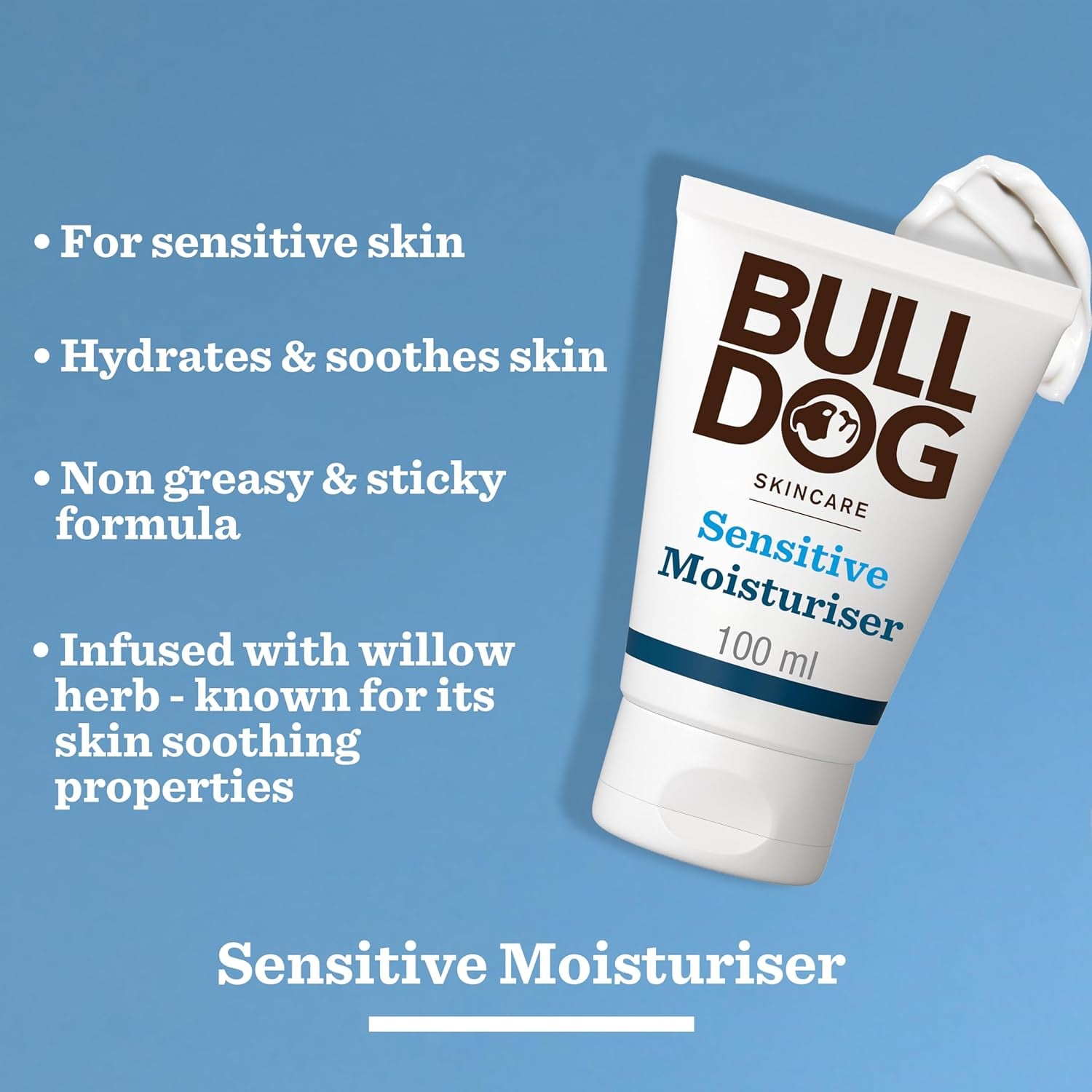 Skincare Sensitive Face Moisturiser for Men, Fragrance Free, Specially Formulated for Sensitive Skin, Provides 24-Hour Hydration, 100Ml