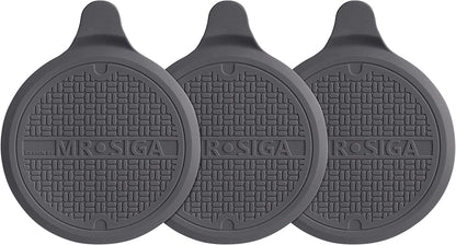Silicone Bathtub Stopper, Drain Stopper for Shower, Sink, 5.1" Diameter, Grey, 3 Pack