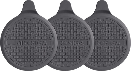 Silicone Bathtub Stopper, Drain Stopper for Shower, Sink, 5.1" Diameter, Grey, 3 Pack