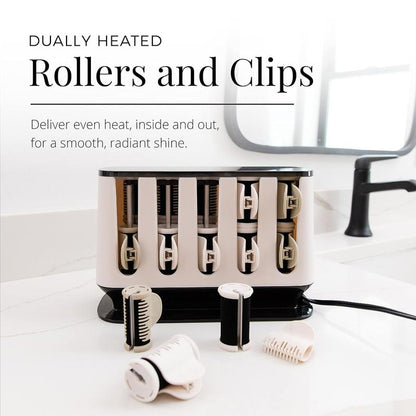 Shine Therapy Argan Oil & Keratin Treated Hot Rollers Set, Professional Hair Curlers for Setting All Hair Lengths from Short and Medium to Long Heatless Blowout Rods Comfort