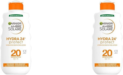 Garnier  Ultra-Hydrating Shea Butter Sun Protection Cream SPF20, Hydrating Medium Sun Protection Lotion SPF20 200 Ml (Pack of 2)