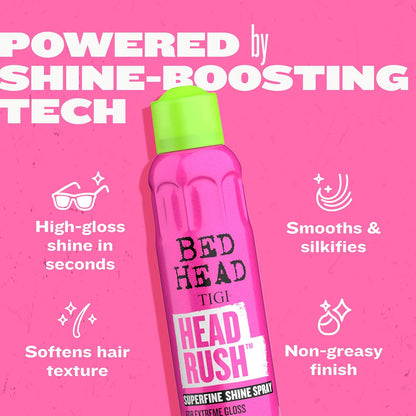 Bed Head by  Headrush Shine Spray – Lightweight Shine Spray for Smooth, Glossy Hair – 200 Ml